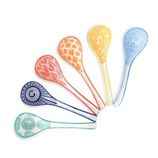 Selamica 6.3 Inch Chinese Soup Spoons, Set of 6, Inch, Assorted Colors