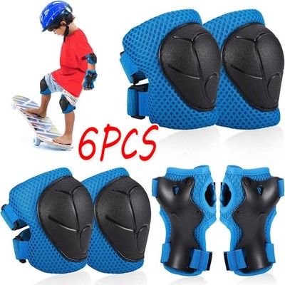 Knieschoner Schoner Set Kinder, Inliner Schützer 6 in 1 Schutzausrüstung für 3-7