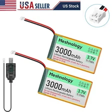 3.7V 3000mAh LiPo Battery 1S 3C 103665 PH2.0 Plug with Charger for Arduino ESP32