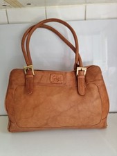 GIGI DESIGNER WOMENS TAN BROWN REAL LEATHER SATCHEL TOTE HOBO SHOULDER HANDBAG