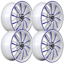 Set-4 White Diamond W3108 18x8 4x1004x114.3 Blue White 35mm Wheels Rims 18 Set-4 White Diamond W3108 18x8 4x1004x114.3 Blue White 35mm Wheels Rims 18