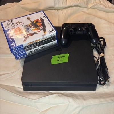 Sony PlayStation 4 Slim 500GB Gaming Console Controller Black 5 Games Bundle