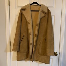Vintage Sawyer Shearling Lamb Coat Mens 44L Napa Leather Western Ranch Jacket