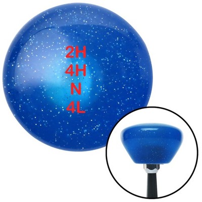 Red Shift Pattern 42n Blue Retro Metal Flake Shift Knob w/ M16x1.5 Insert Auto