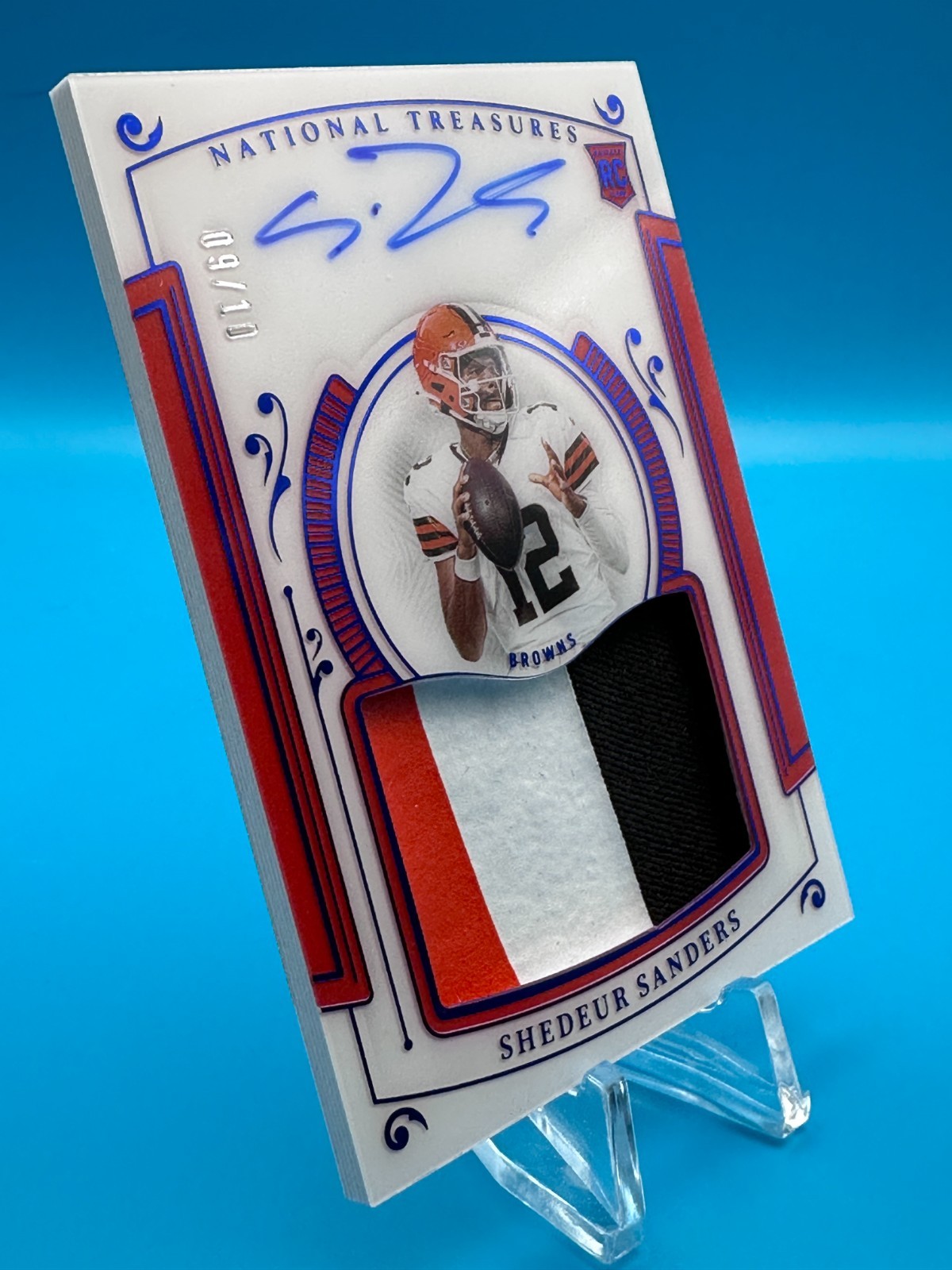 2025 National Treasures On Card Auto Shedeur Sanders Rookie Treasures Gold /10 view 3
