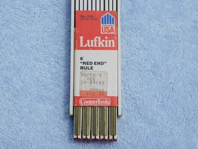 Vintage LUFKIN RULE CO. No. 066 Zig-Zag Folding Carpenters Rule - NOS