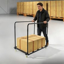Iron Heavy Duty Table Dolly with Wheels Black Panel Cart Utility Table Cart