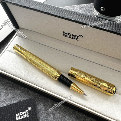 Montblanc Gold Rollerball Pen Luxury Engraved Executive Writing VIP Gift w/ Box