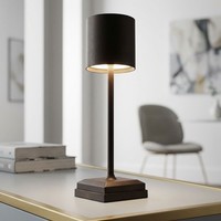 Tischleuchte Tischlampe Schlafzimmerleuchte Akku Touchdimmer Schwarz Led H 32 Cm