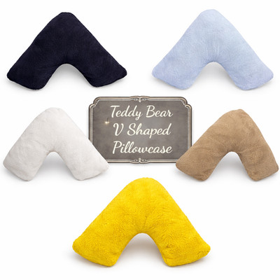 Teddybär Fleece V Kissenbezug Bezug Orthopädisch Warm Rücken Nackenstütze V Hülle