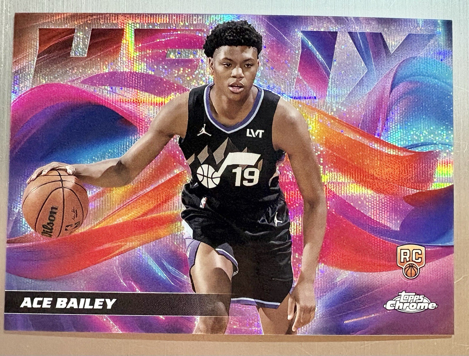 Ace Bailey 2025-26 Topps Chrome Basketball Helix #H-15 SSP Case Hit Jazz Rc