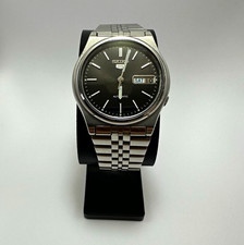 Vintage Seiko 5 Automatic Watch 17 Jewels Black Dial Day/Date 7009-3170