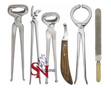 Horse Farrier Tool Kit Grooming Hoof Bot Knife Shoe Puller Nipper Rasps Clincher