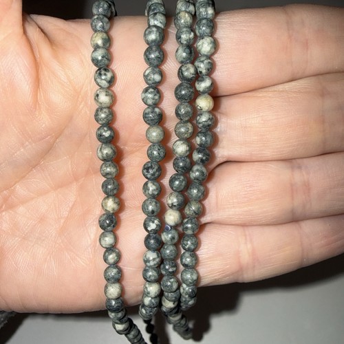 Black labradorite beaded necklace. 36 inches total length