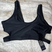 NWT Blooming Jelly Cut Out Bikini TOP Black Bathing Swimsuit Size XL