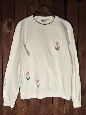 Mens Sandro Paris Embroidered Tulip Sweatshirt Medium