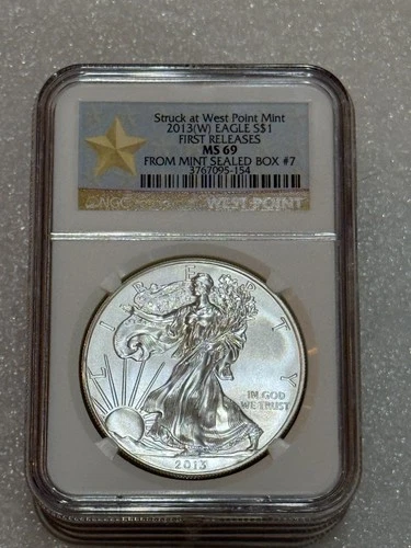 2013 (W) SILVER EAGLE  NGC MS 69 FIRST RELEASES ~ MINTED @ WEST POINT MINT (154)