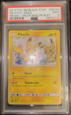 2019 Pikachu Mimikyu English SM162 Black Star Promo Pokemon PSA 9