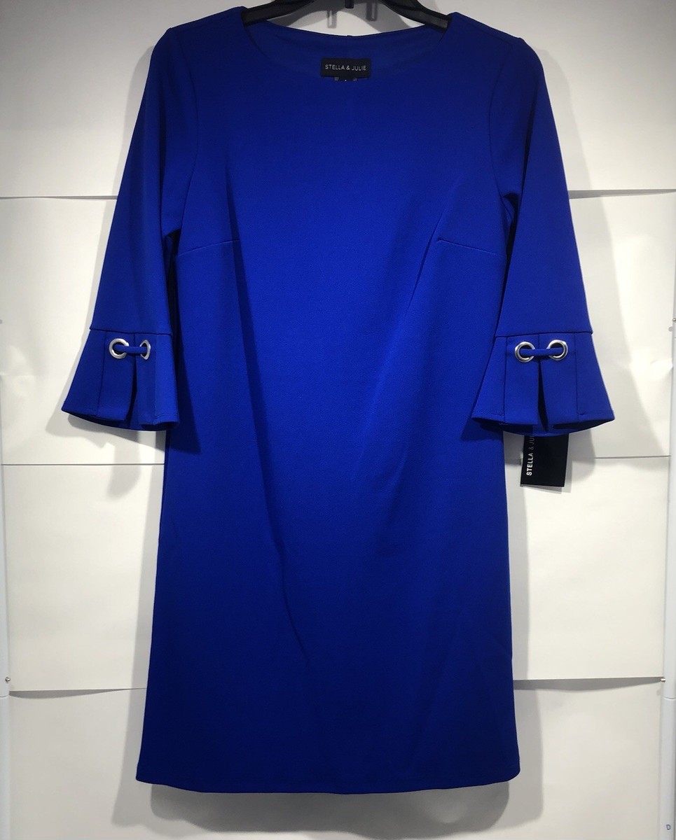 knee length royal blue dress Royal Blue Dress, Elegant Shirt Dress, Long Sleeve Dress, Midi Dress For Women, Plus Size Clothing, Formal Winter Dress, Front Button Dress