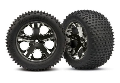 Traxxas 1/10 Rustler 2WD BL-2s * Alias Tires, 2.8'' All-Star Wheels, Blk Chrome,
