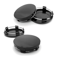 Wheel Center Caps, Snap-in Plastic Wheel Center Hub Cap Cover, OD 4 PCS Black
