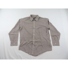 JC Penney Casual Shirt, Button Up, Beige, Long Sleeves Sz L 16-16 1/2 1970s