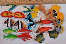 Tropical fish Toy Figures Lot of 24 2"- 3" Various Species Colors See Pictures