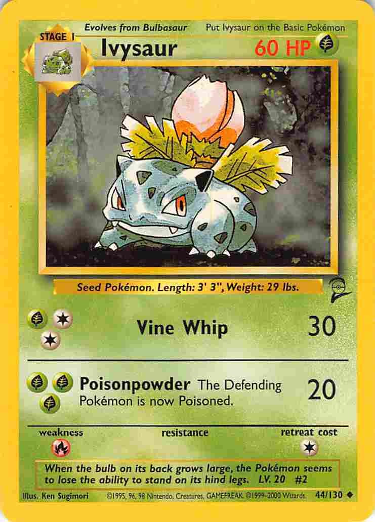 Ivysaur 44/130 Uncommon Base Set 2 Pokemon LP