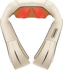 Nekteck Shiatsu Neck and Shoulder Massager with Heat, Beige