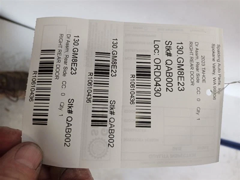 Left Rear Side Door Shell from 2022 GMC Yukon XL 1500 10610436 - Image 3 of 4