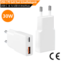 SchnellladegeräT 30W USB-C & USB-A Pd Gan 3.0 Quick Charge Slim USB- LadegeräT