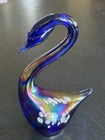 Murano Style Solid Glass Cobalt Blue Clear Finish Figurine