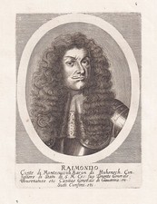 Raimondo Montecuccoli Italia Italy Italy Ritratto Incisione su Rame 1650