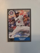 2022 Topps Series 1 - 1987 Topps Baseball Autographs Josiah Gray #87BA-JGR Black