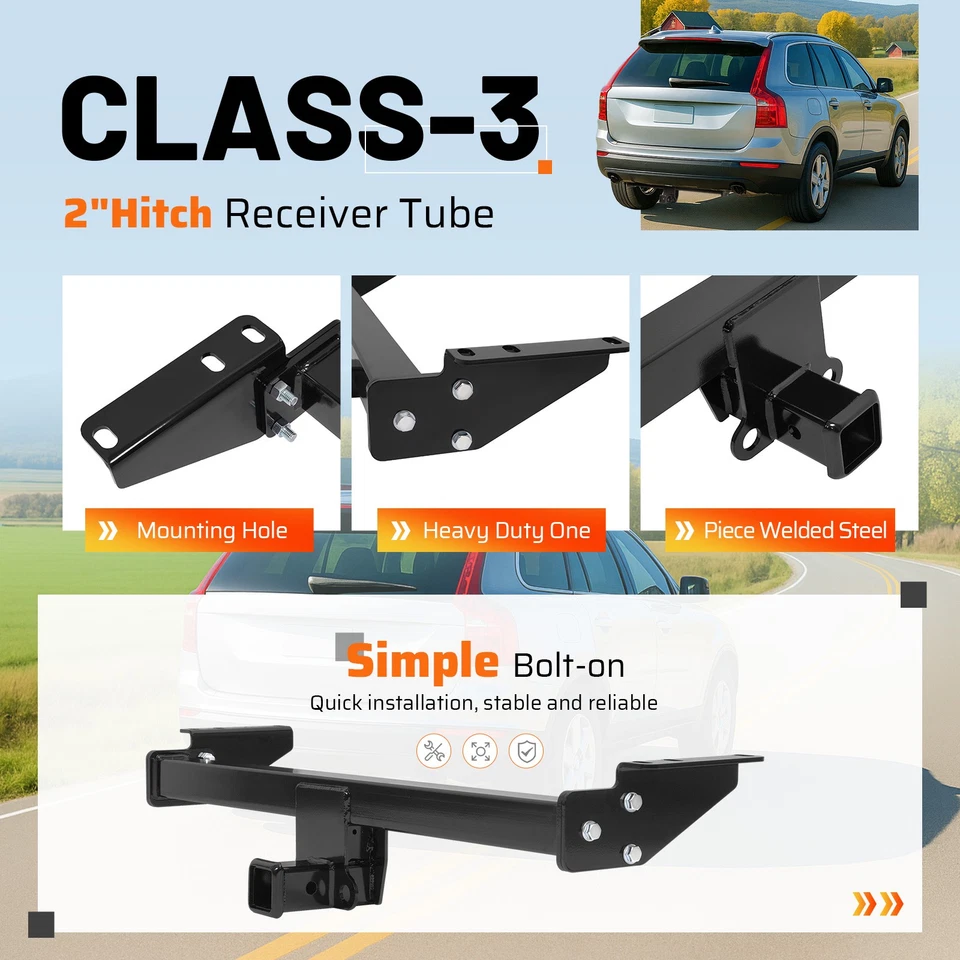 Class 3 Trailer Hitch 2" Receiver Hitch Pin Included For Volvo XC90 2003-2014 Foto 3 de 4