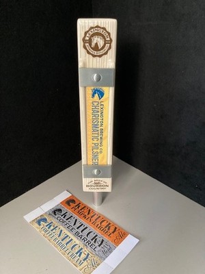  Lexington Brewery Bourbon Country Tall Beer Tap Handle + Labels For Kegerator