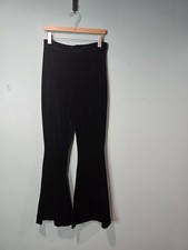 House Of CB Crished Velvet High Rise Flare Leg Pants Size L Party