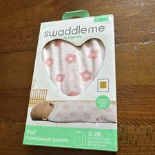 SWADDLEME By Ingenuity Compression Pod Two-Way Zipper For Easy Changes 0-2M PINK