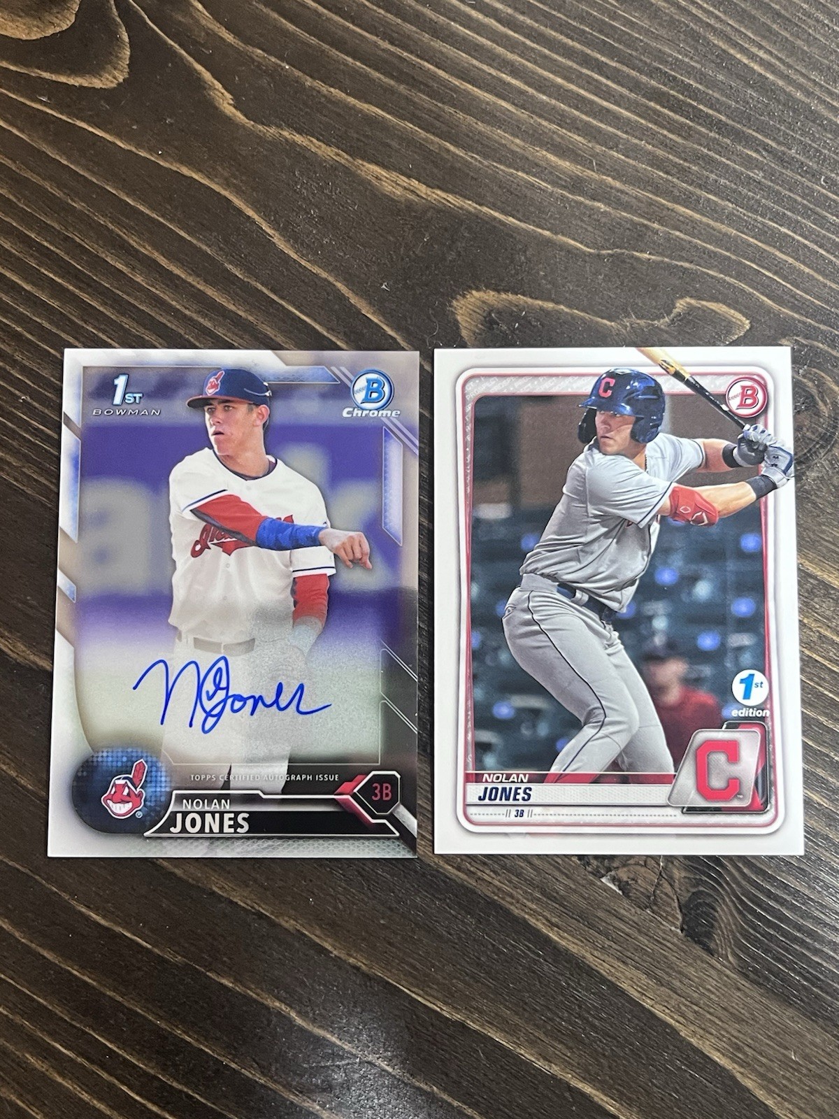 Nolan Jones 2016 Bowman Draft 1st Chrome Draft Auto #CDA-NJ Cleveland Guardians