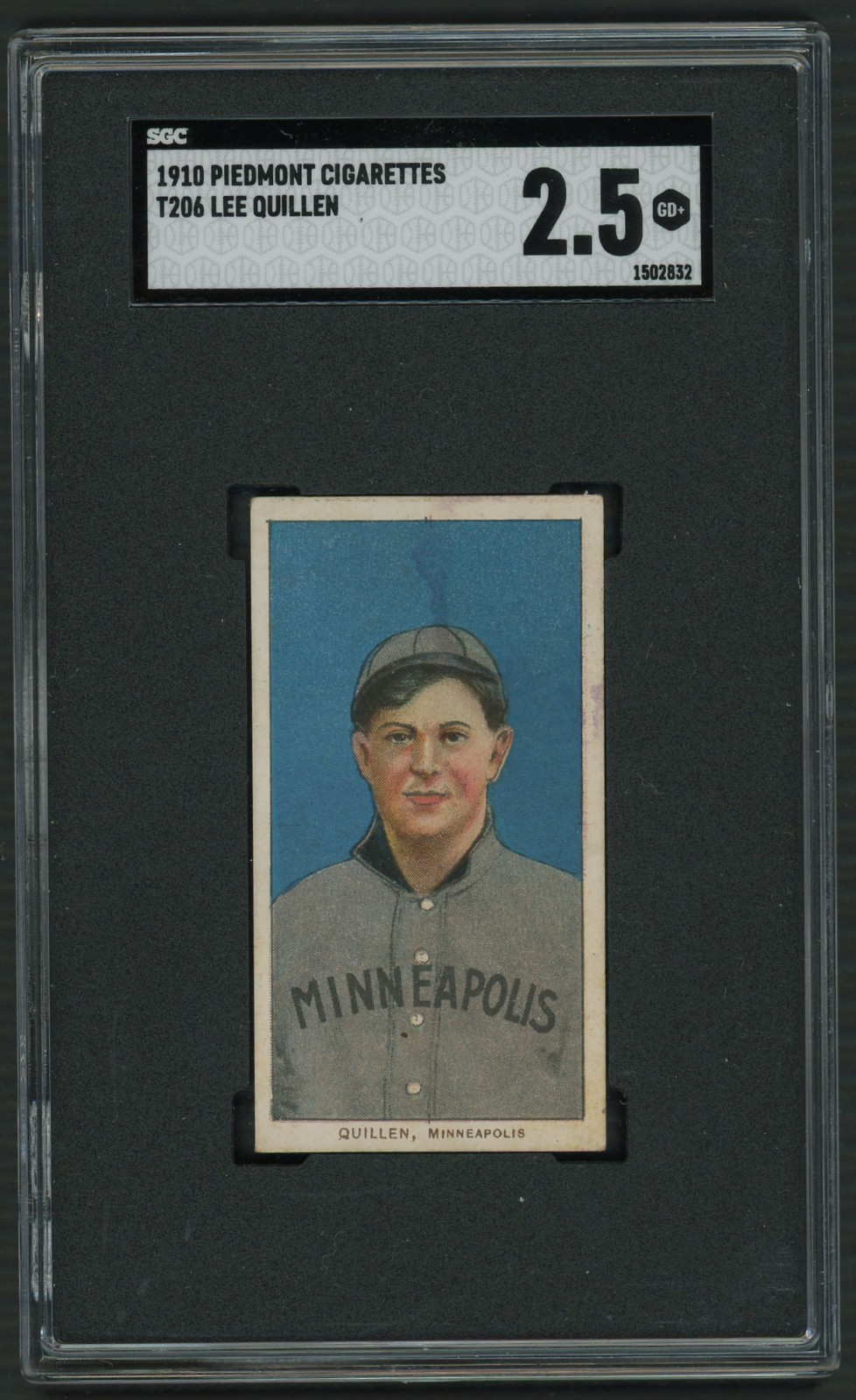 1909-11 T206 Piedmont Lee Quillen SGC 2.5 Centered