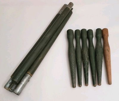 #ad WW2 US Marines USMC Shelter Half Pup Tent Folding Poles Wooden Stake Pegs $69.99