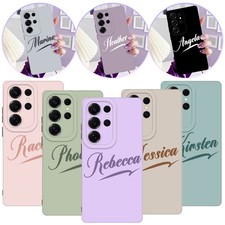 Customized Name Case For Samsung Galaxy A16 A36 S25 S26 Solid Color Phone Cover