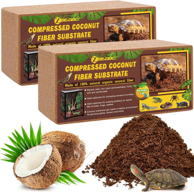 Zeedix 2 Pack Coconut Fiber Substrate, 100% Organic Coconut Husk Coco Coir Brick