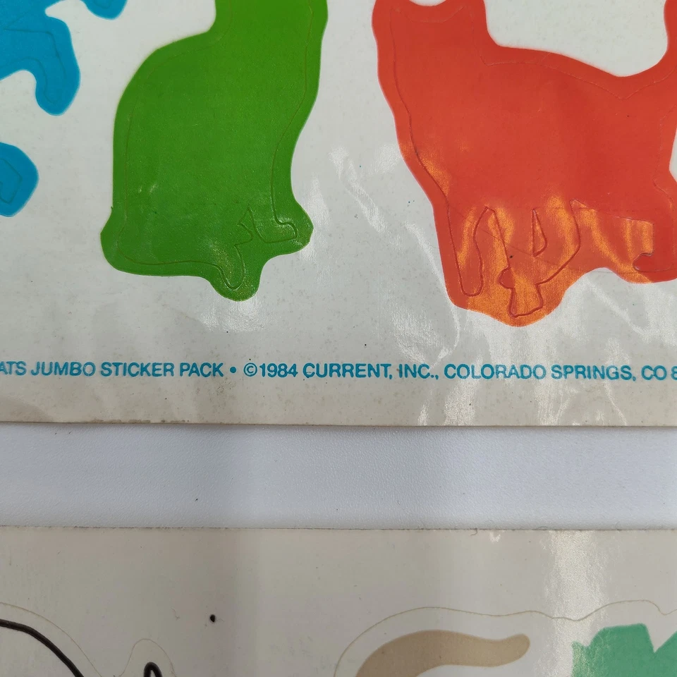Hojas de pegatinas de gato vintage de los años 80 y álbum de pegatinas pequeñas manualidades para álbumes de recortes  Foto 4 de 4