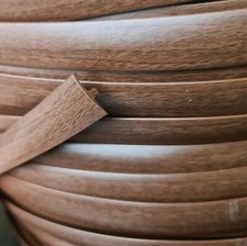 WALNUT WOODGRAIN T TRIM EDGING SINGLE LIPPED FOR 15MM FURNITURE PLY 100 METERS