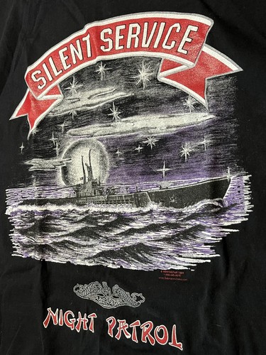 Vtg 90s Silent Service Night Patrol Military Tee Shirt Submarine Northstar L - Picture 4 of 7