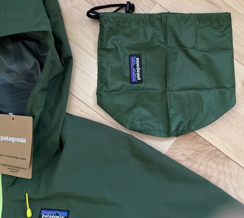 NUOVO! PATAGONIA Cloud Ridge Giacca Uomo S Glades Verde Imballabile Impermeabile $249 - Foto 8 di 12