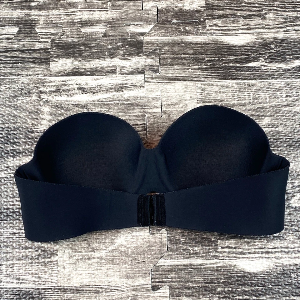 Felina Hint of Skin 6202 Size 32B Underwire Seamless Black Strapless Push Up Bra - Image 2 of 3