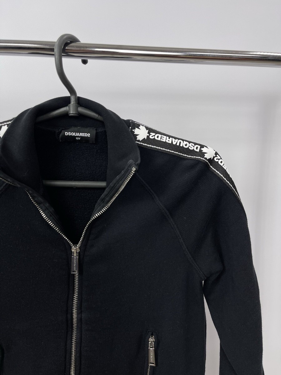 美品　DSQUARED2　Line Track Zip Sweater Dsquared2 Sweater Zip Opti Size 10 years Black Italy | eBay