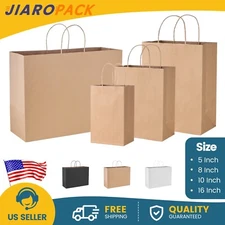 Kraft Paper Bags with Handles Party Shopping Gift Bags Bulk Brown White Black